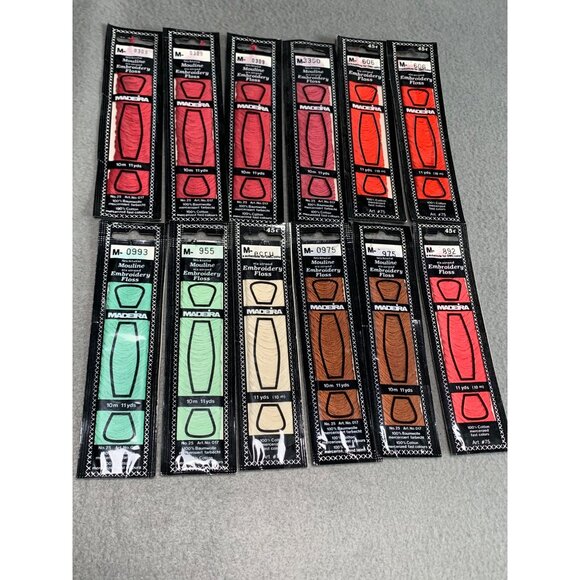 Madeira Embroidery Floss Set of 12 Colors 10m Each Mixed Shades Cotton & Polyest - Picture 4 of 5
